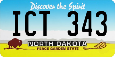 ND license plate ICT343
