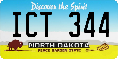 ND license plate ICT344