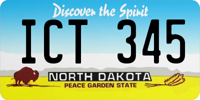 ND license plate ICT345