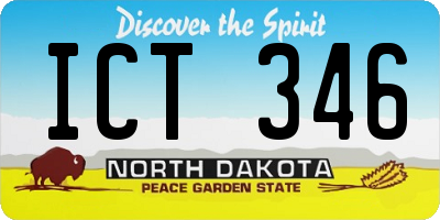 ND license plate ICT346