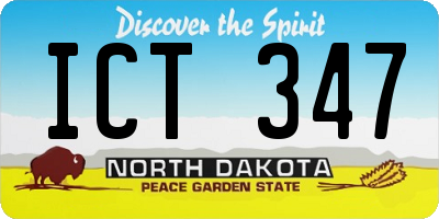ND license plate ICT347