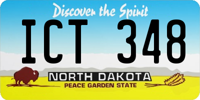 ND license plate ICT348