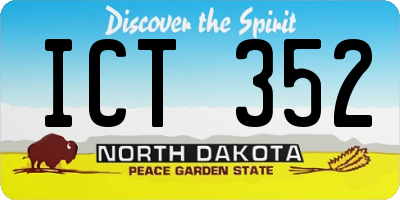 ND license plate ICT352
