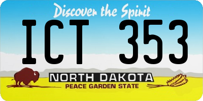 ND license plate ICT353