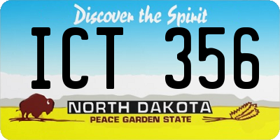 ND license plate ICT356