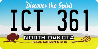 ND license plate ICT361