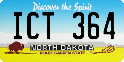 ND license plate ICT364