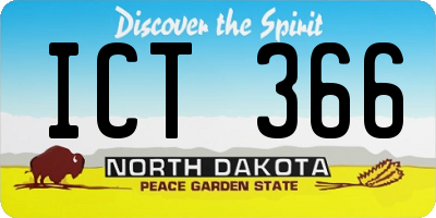 ND license plate ICT366