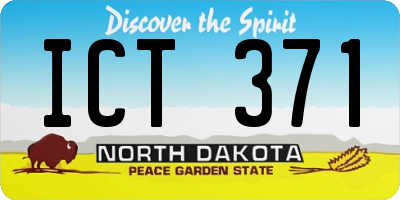 ND license plate ICT371