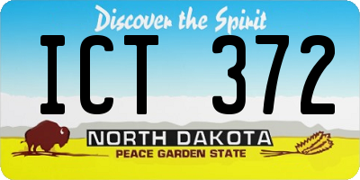 ND license plate ICT372