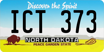 ND license plate ICT373