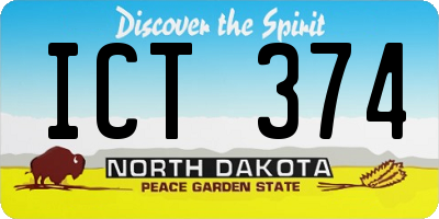 ND license plate ICT374