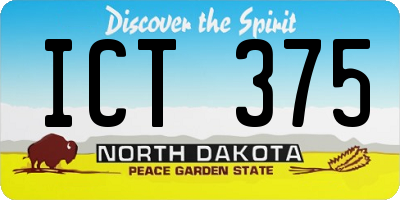 ND license plate ICT375