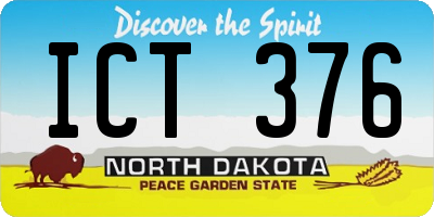 ND license plate ICT376