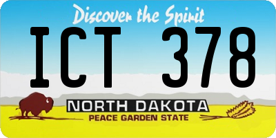 ND license plate ICT378