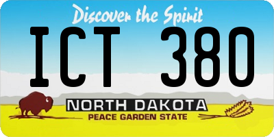 ND license plate ICT380
