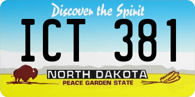 ND license plate ICT381