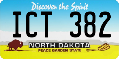 ND license plate ICT382