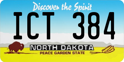 ND license plate ICT384