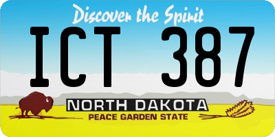 ND license plate ICT387