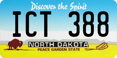 ND license plate ICT388