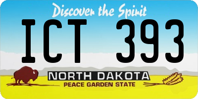 ND license plate ICT393