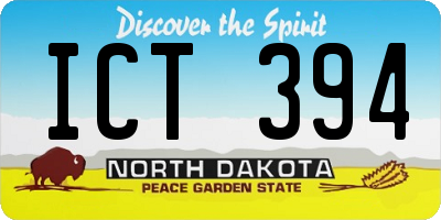 ND license plate ICT394