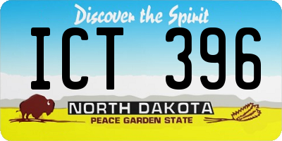 ND license plate ICT396