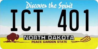 ND license plate ICT401