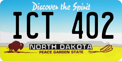 ND license plate ICT402