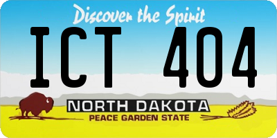 ND license plate ICT404