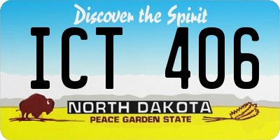 ND license plate ICT406
