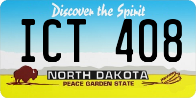 ND license plate ICT408