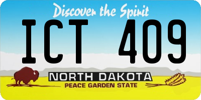 ND license plate ICT409