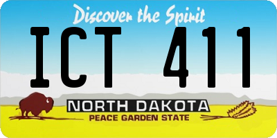 ND license plate ICT411