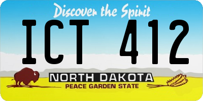ND license plate ICT412