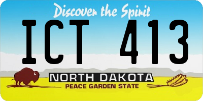 ND license plate ICT413