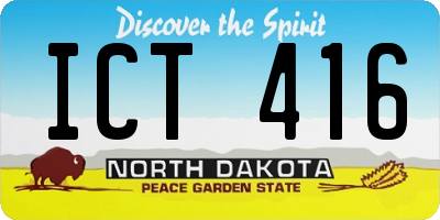 ND license plate ICT416