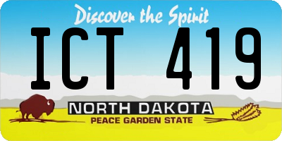 ND license plate ICT419