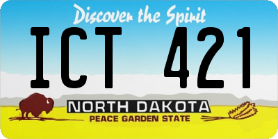 ND license plate ICT421