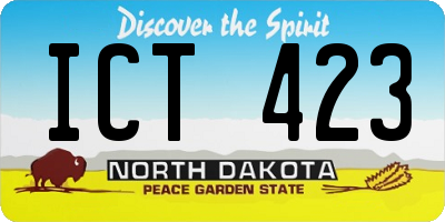ND license plate ICT423