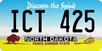 ND license plate ICT425