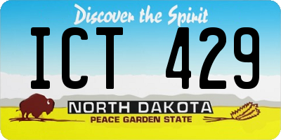 ND license plate ICT429