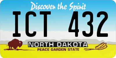 ND license plate ICT432