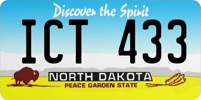 ND license plate ICT433