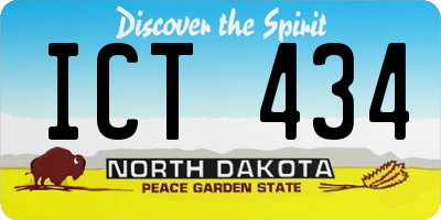 ND license plate ICT434