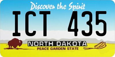 ND license plate ICT435