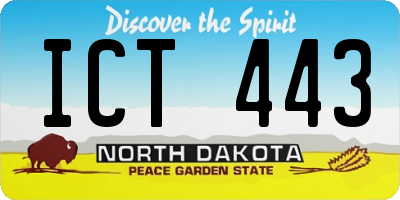ND license plate ICT443