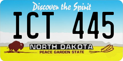 ND license plate ICT445