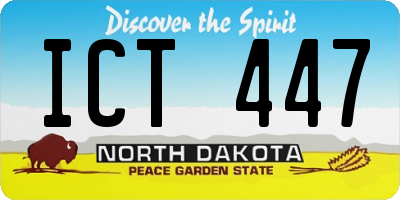 ND license plate ICT447